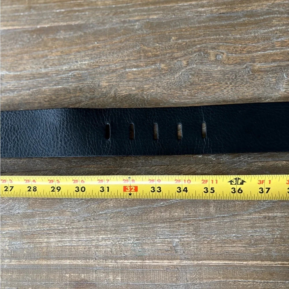 Banana Republic wide black leather belt made in Italy